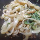 エリンギと水菜のマヨ醤油焼きうどん